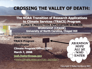 the noaa transition of research applications to climate services (tracs)
