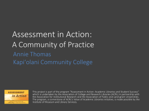 Assessment in Action: A Community of Practice
