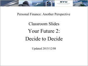 Decide to Decide - Personal Finance