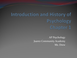 Introduction and History of Psychology Chapter 1