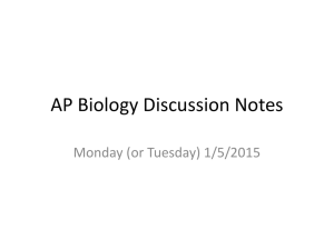 AP Biology Discussion Notes