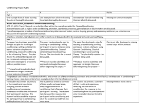 Conditioning Project Rubric 5 4 3 Re