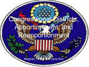 Congressional Districts, Apportionment, and Reapportionment