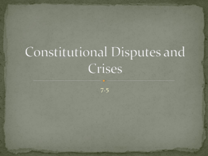 Constitutional Disputes and Crises