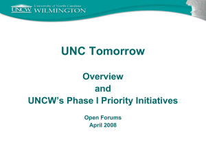 UNCW Tomorrow Phase One Report Priorities