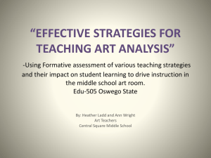 Effective Stratagies for Teaching Art Analysis