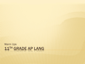 11th grade AP Lang