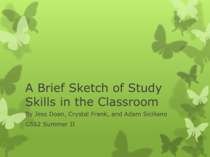 A Brief Sketch of Study Skills in the Classroom
