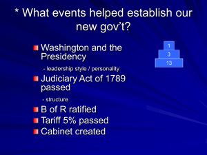 * What events helped establish our new gov't?