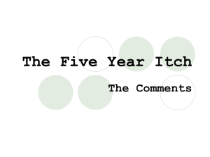 The Five Year Itch Five-Year Itch - The University of North Carolina
