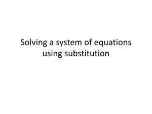 Solving a system of equations using substitution