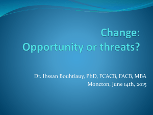 Change: Opportunity or threats?