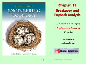 Chapter 13 - Breakeven Analysis