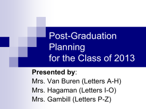 Post-Graduation Planning for the Class of 2013