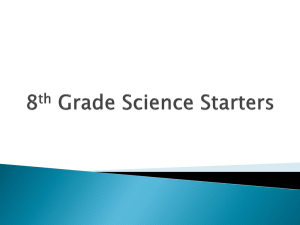 8th Grade Science Starters