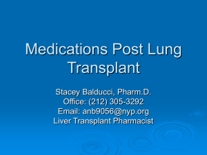 Post Lung Transplant Medications