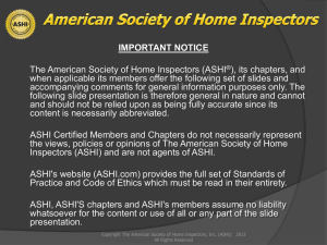 Realtor Presentation - American Society of Home Inspectors, ASHI