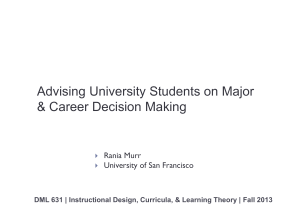 Advising University Students on Major & Career Decision Making