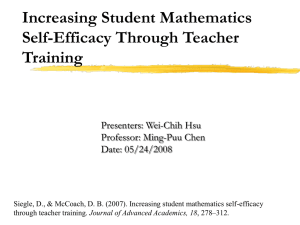 Increasing Student Mathematics Self