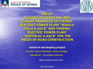 Use of electro-filtered ash and clinker produced in