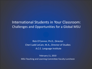 International Students in Your Classroom