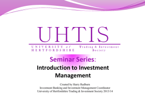UHTIS Introduction to Forex & Investment Management – 30/10/13