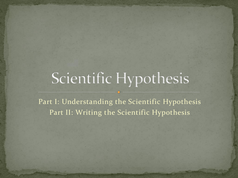 scientific hypothesis must be proposed in a way that