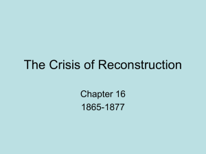 The Crisis of Reconstruction