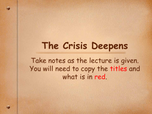 The Crisis Deepens PowerPoint Notes