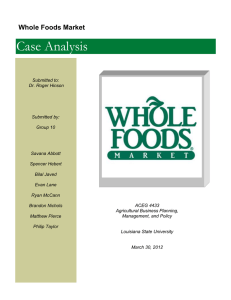 AGEC 4433 Updated Final Draft Team 10 Whole Foods