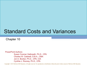 Standard Costing & Variance Analysis