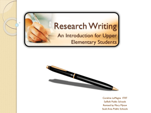 Introduction to Writing a Research Report for Upper Elementary