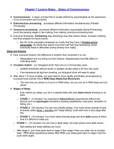 Chapter 7 Lecture Notes: States of Consciousness