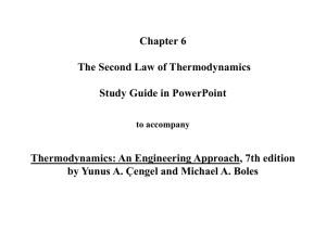 Chapter 6: The Second Law of Thermodynamics