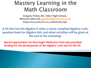 Mastery Learning in the Math Classroom - Winston