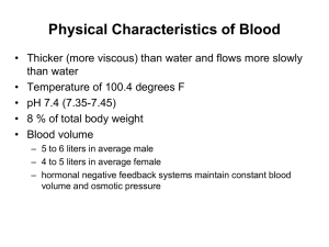 Physical Characteristics of Blood