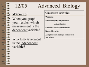 Advanced Biology 9/5/12
