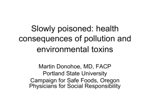 Environmental Toxins - Public Health and Social Justice