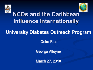 NCDs and the Caribbean influence internationally