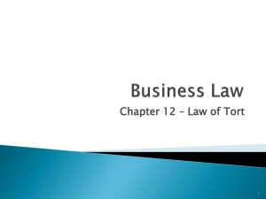 Chapter 12 – Law of Tort