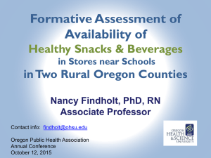 Formative Assessment of Availability of Healthy Snacks