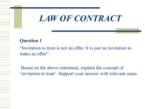 LAW OF CONTRACT Answer