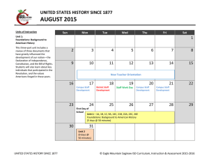 US History Curriculum Calendar - Eagle Mountain