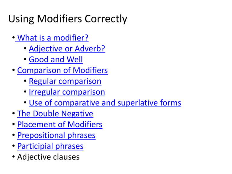 Using Modifiers Correctly 