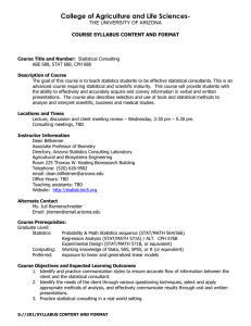 Fall 2014 Syllabus - StatLab | The Statistics Consulting Laboratory