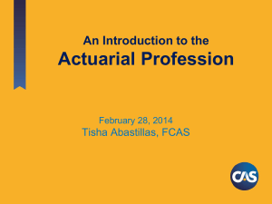 Introduction to the Actuarial Career