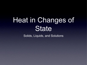 Heat in Changes of State