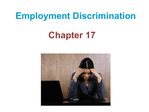 Employment Discrimination--Chapter 12 The Costs of Discriminating