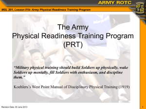 MSL 201, Lesson 01b: Army Physical Readiness Training Program