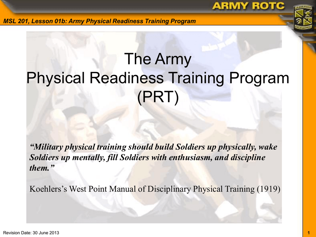 MSL 201, Lesson 01b Army Physical Readiness Training Program
